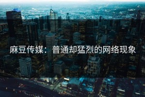 麻豆传媒：普通却猛烈的网络现象